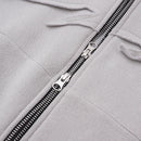 W.Essentiels Label Bleu Affinity Hirondelle Oversize Raw Embroidered Zip Hoodie Pewter Grey