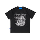 W.Essentiels Label Bleu Treshold Hirondalle Boxy Cut T-shirt Noir Black