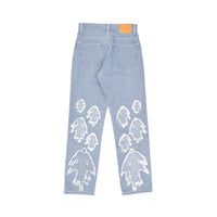 W.Essentiels Label Bleu Cascade Hirondelle Washed Embroidered Baggy Denim Bleach Wash