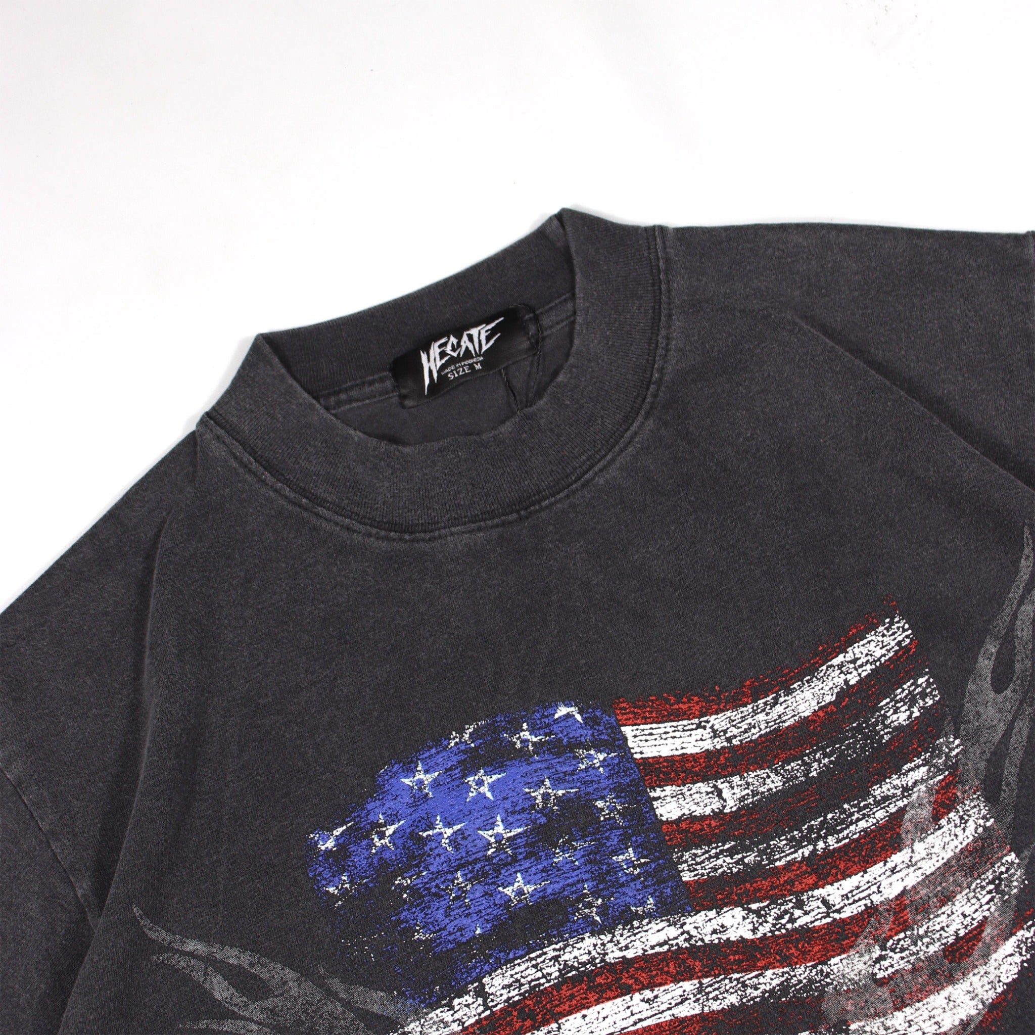 Hecate Vulvec Flag Black Wash Tee