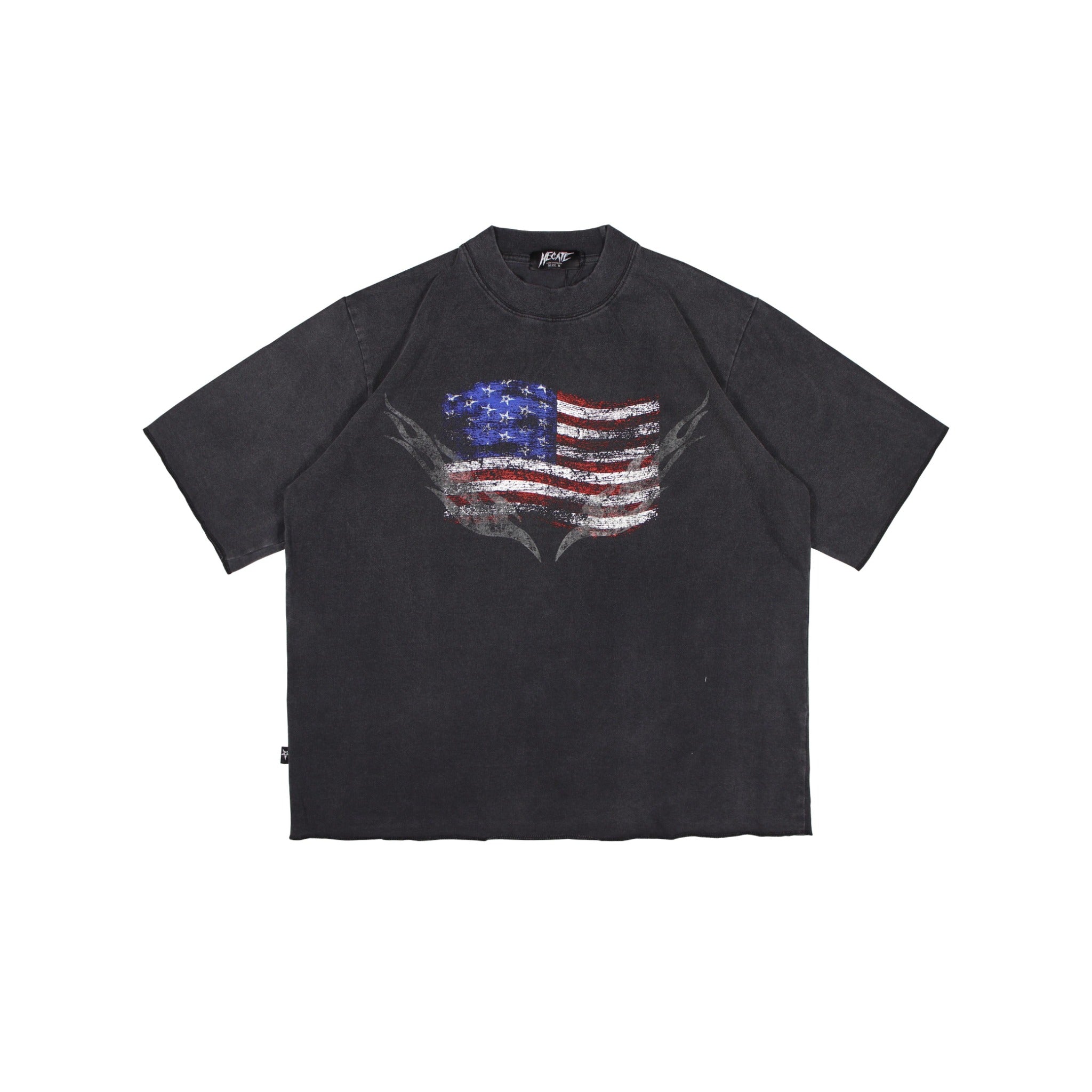 Hecate Vulvec Flag Black Wash Tee