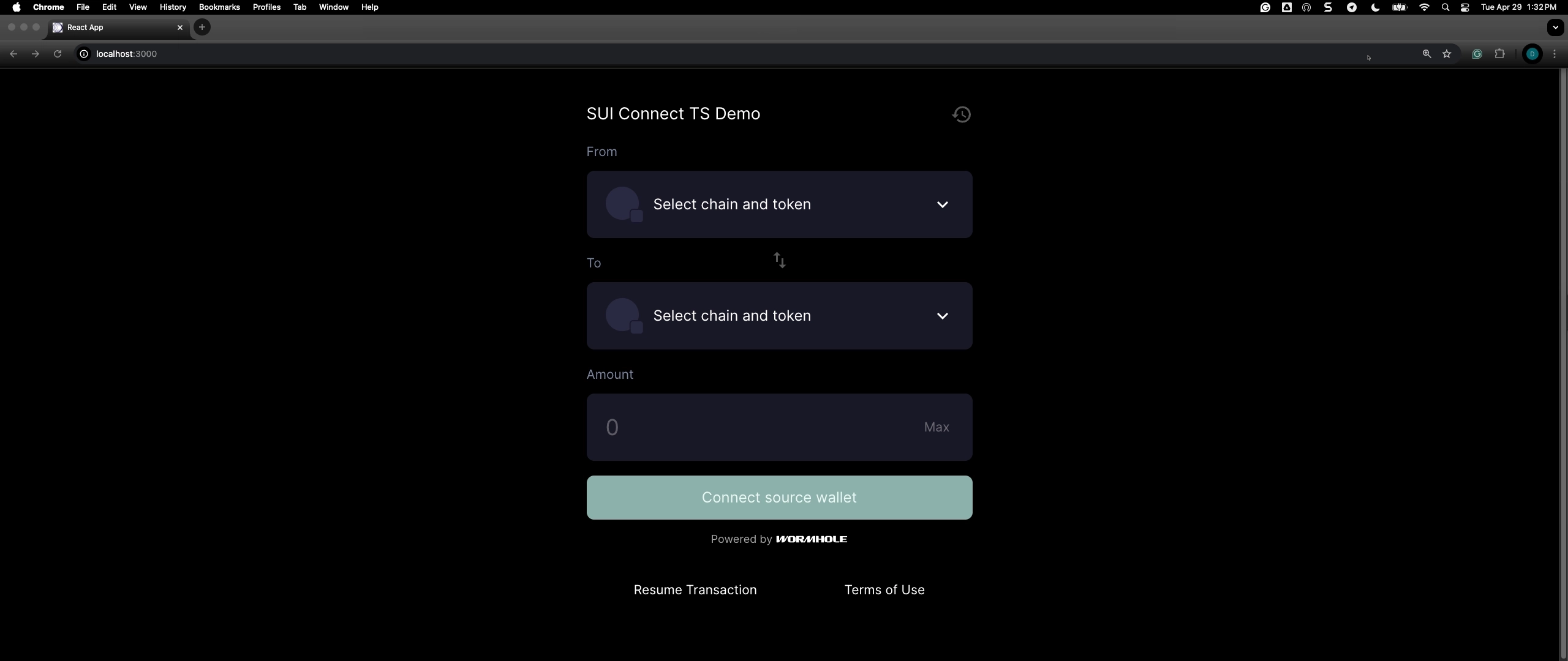 Deployed Connect Widget