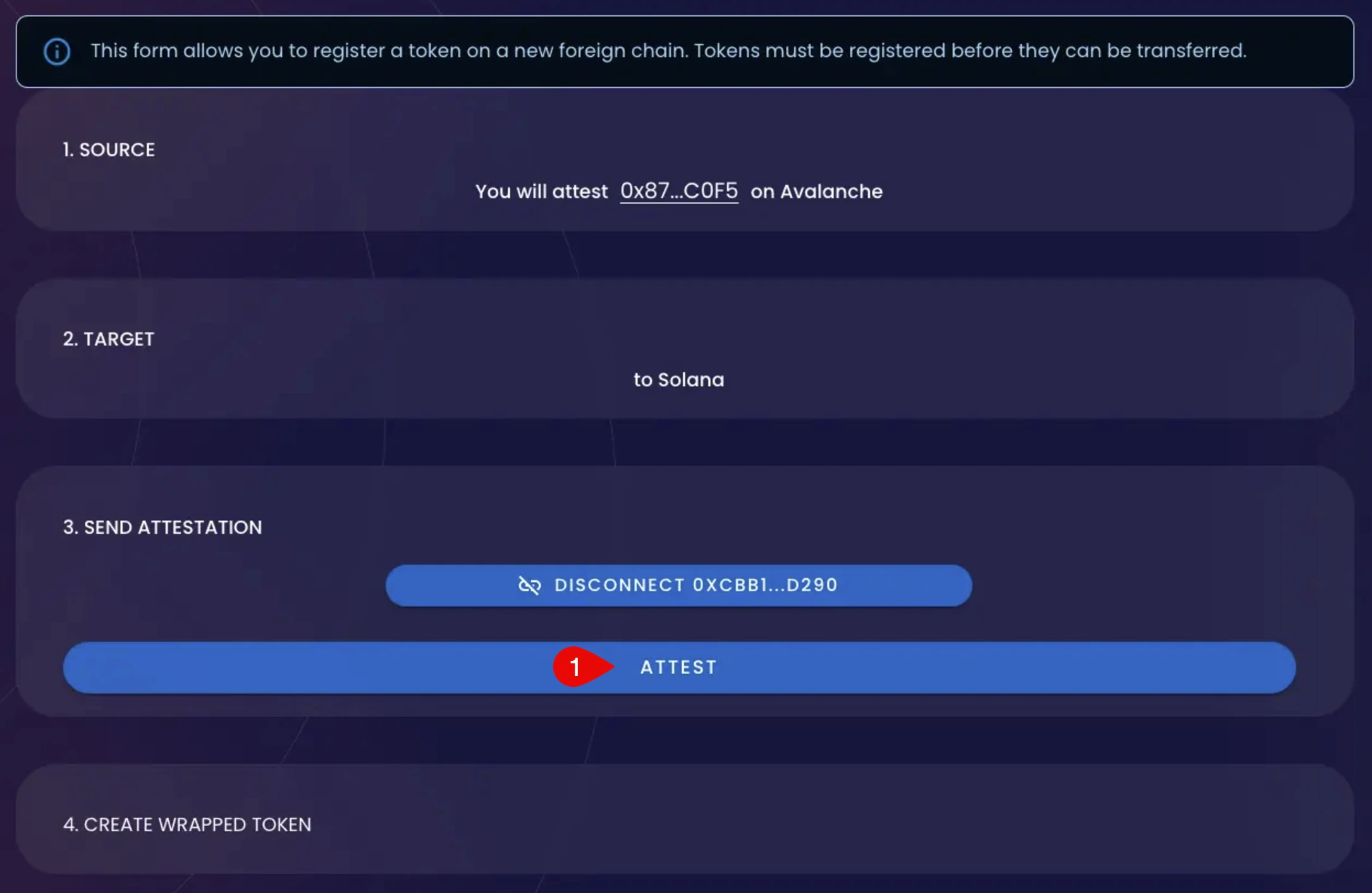 Send Attestation Screen