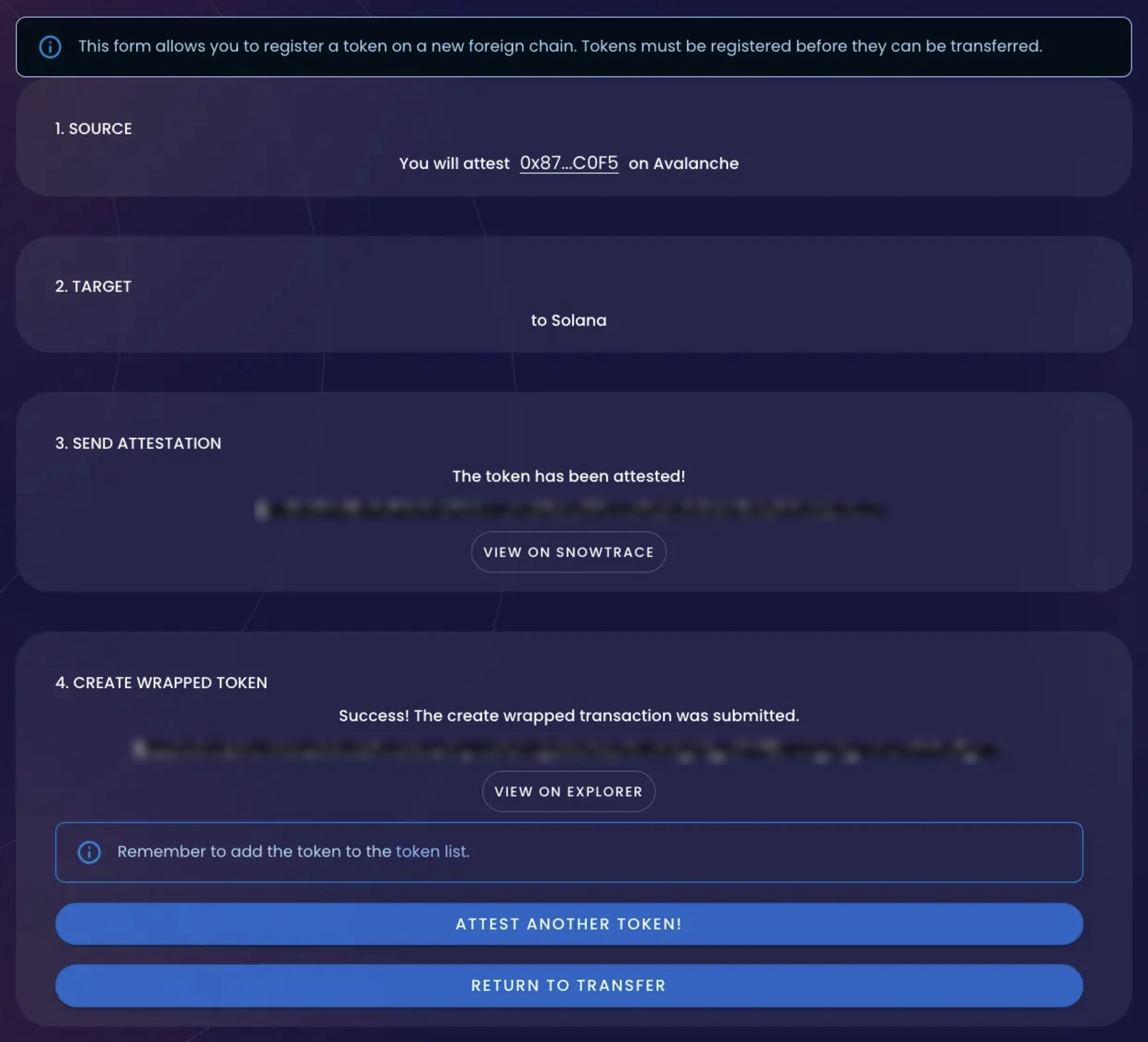 Confirmation Screen